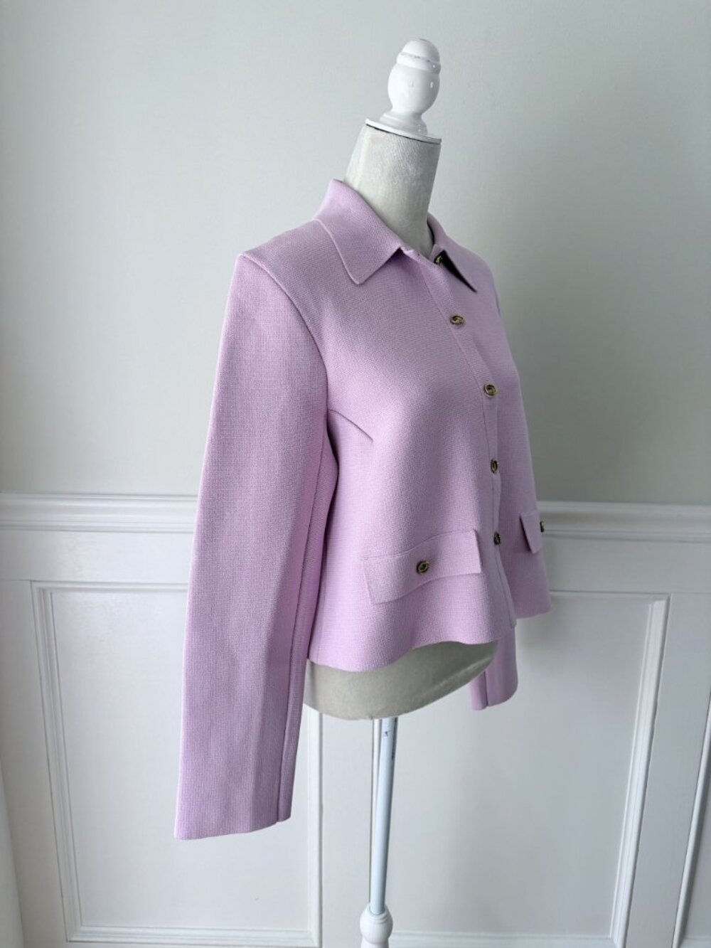 Scanlan Theodore Crepe Knit Jacket Mauve Pink XL - Picture 5 of 9